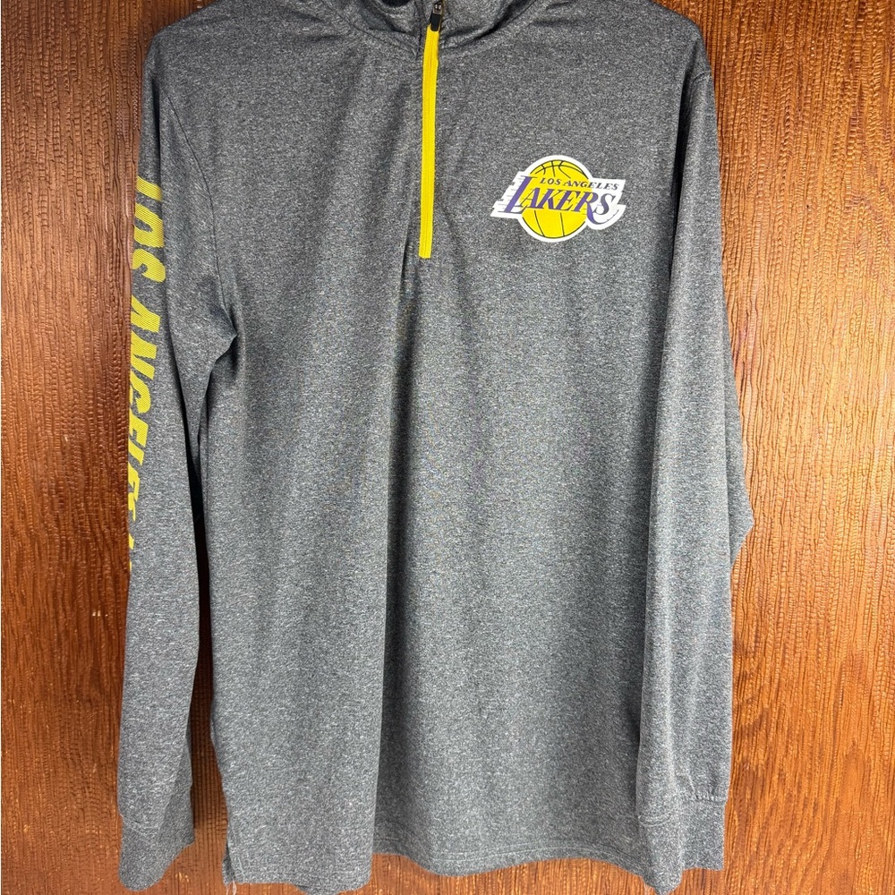 Los Angeles Lakers Gray Quarter-Zip Pullover medium men’s